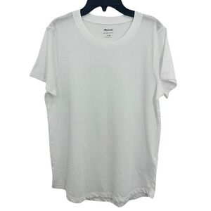 Madewell Softfade Cotton Tee White Crewneck Short Sleeve Classic Basic White Tee